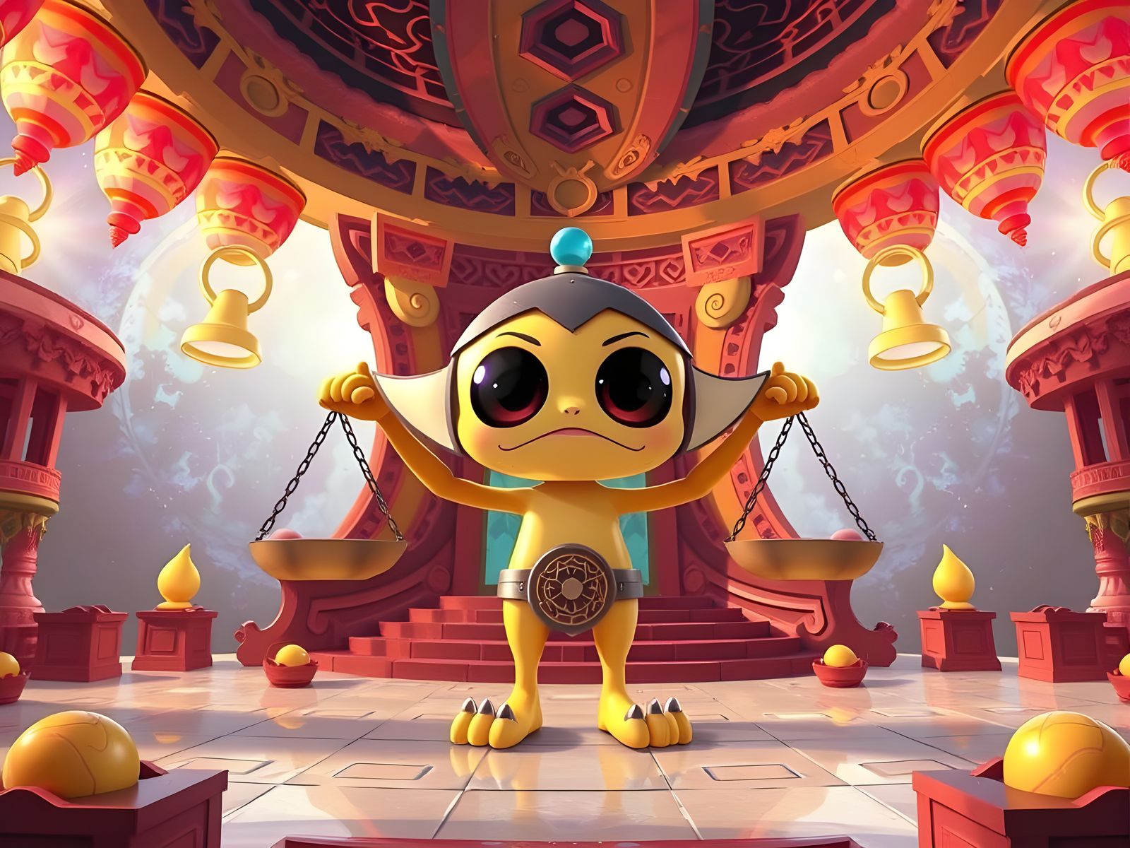 Pokémon Style Libra Scale with Vivid Colors