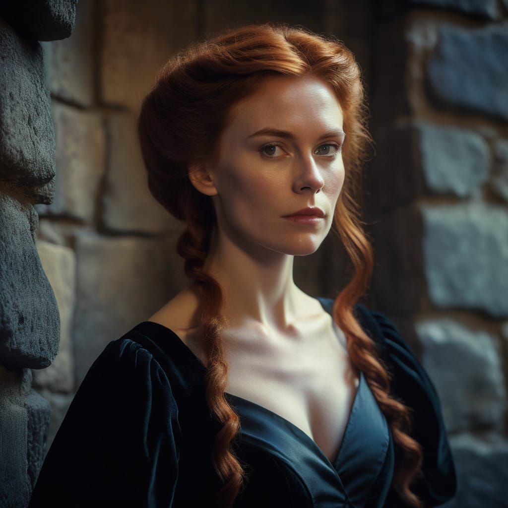 Majestic Noblewoman in Cinematic Medieval Portraiture