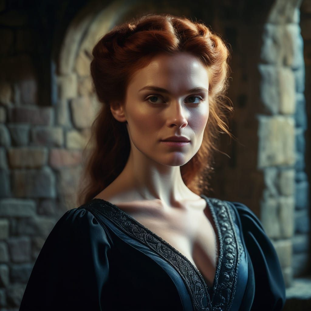 Ethereal Noblewoman in Cinematic Medieval Portrait