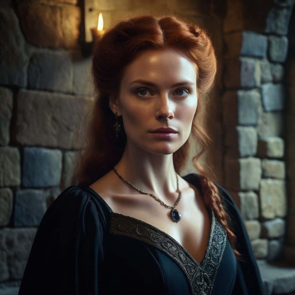 Elegant Medieval Noblewoman in Cinematic Portrait