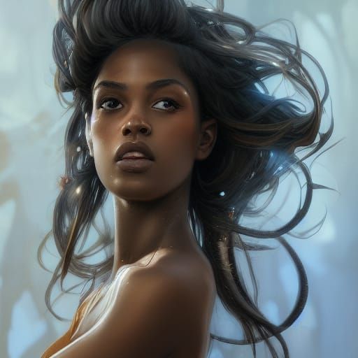 Stunning Portrait of Sagittarius in Art Nouveau Style