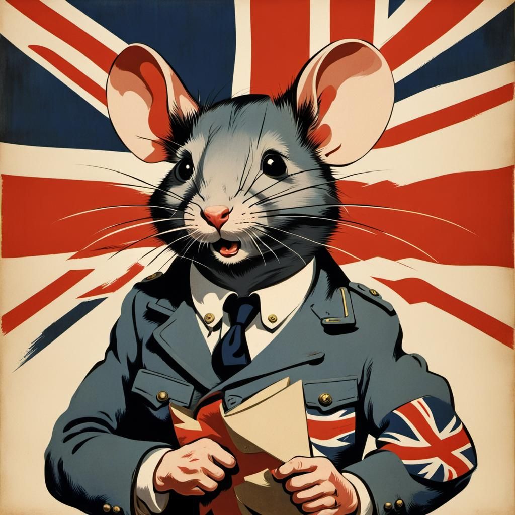 British Wartime Propaganda Poster: Nation of Mice