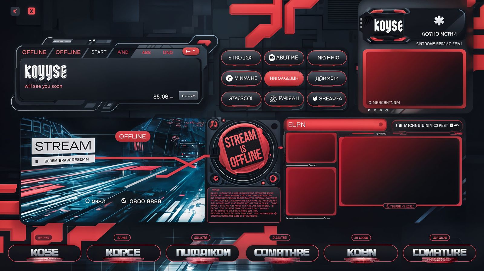 Eye-Catching Techno Streaming Overlay Design