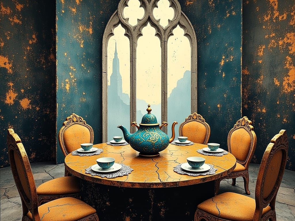 Ethereal Teatime in a Medieval Castle
