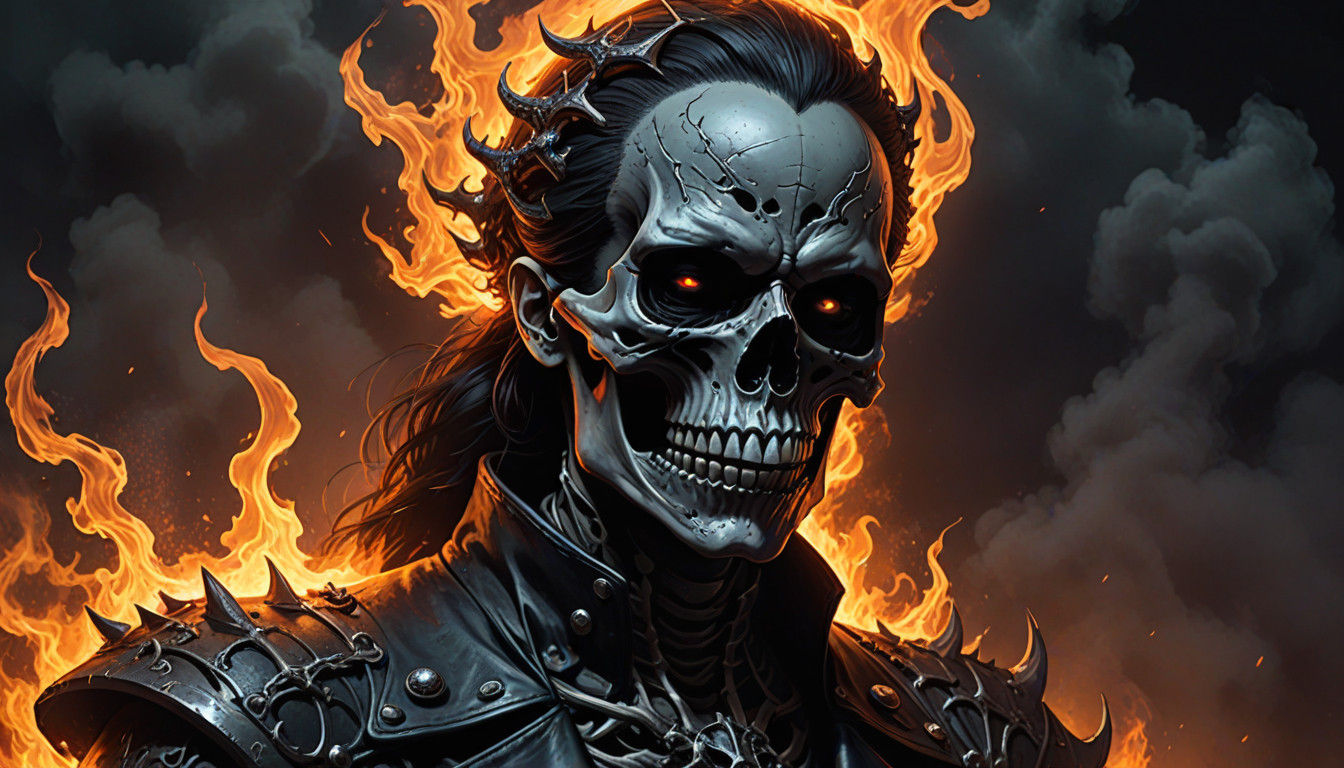 Surreal Female Skull Devours Soul in Dark Fantasy Digital Ar...