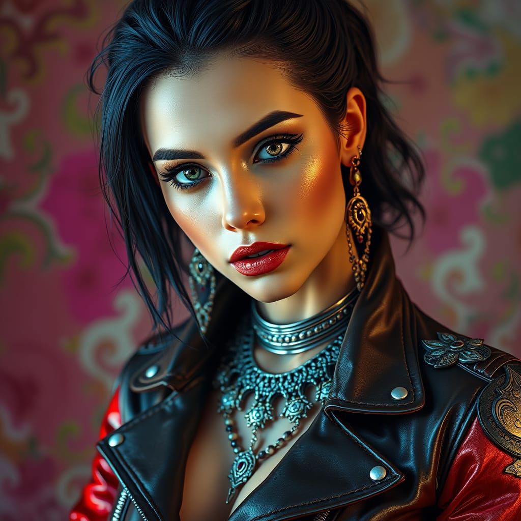 Hyperrealistic Portrait of a Futuristic Mistress