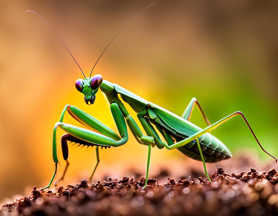 Praying Mantis Emergence with Bokeh