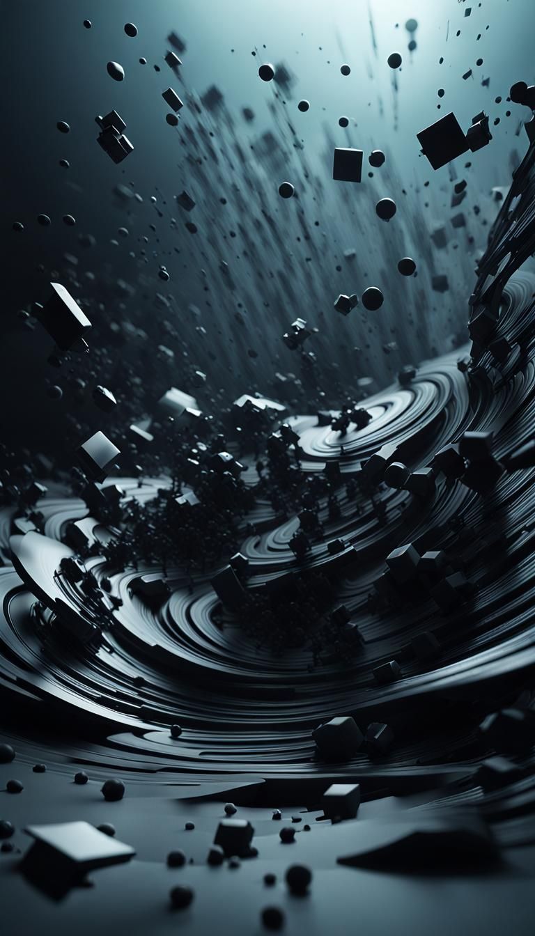 Exploding Sci-Fi Fluid Object in Dark Photography
