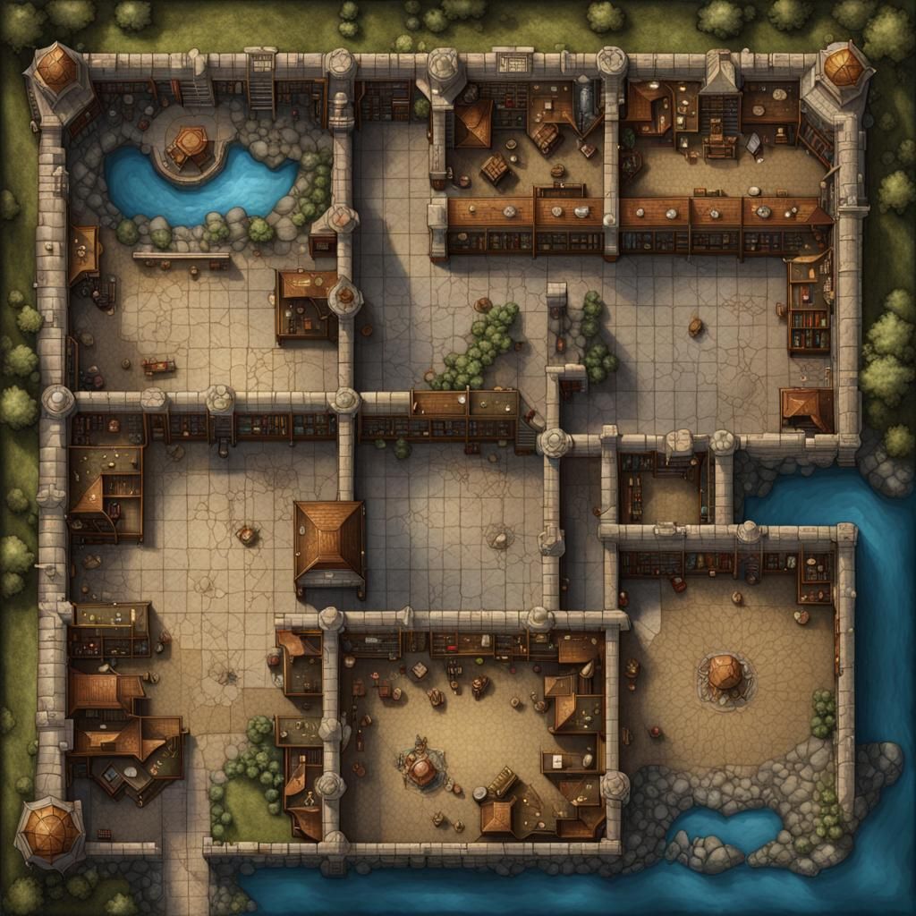 Fantasy Wizard's Library Battlemap for D&D