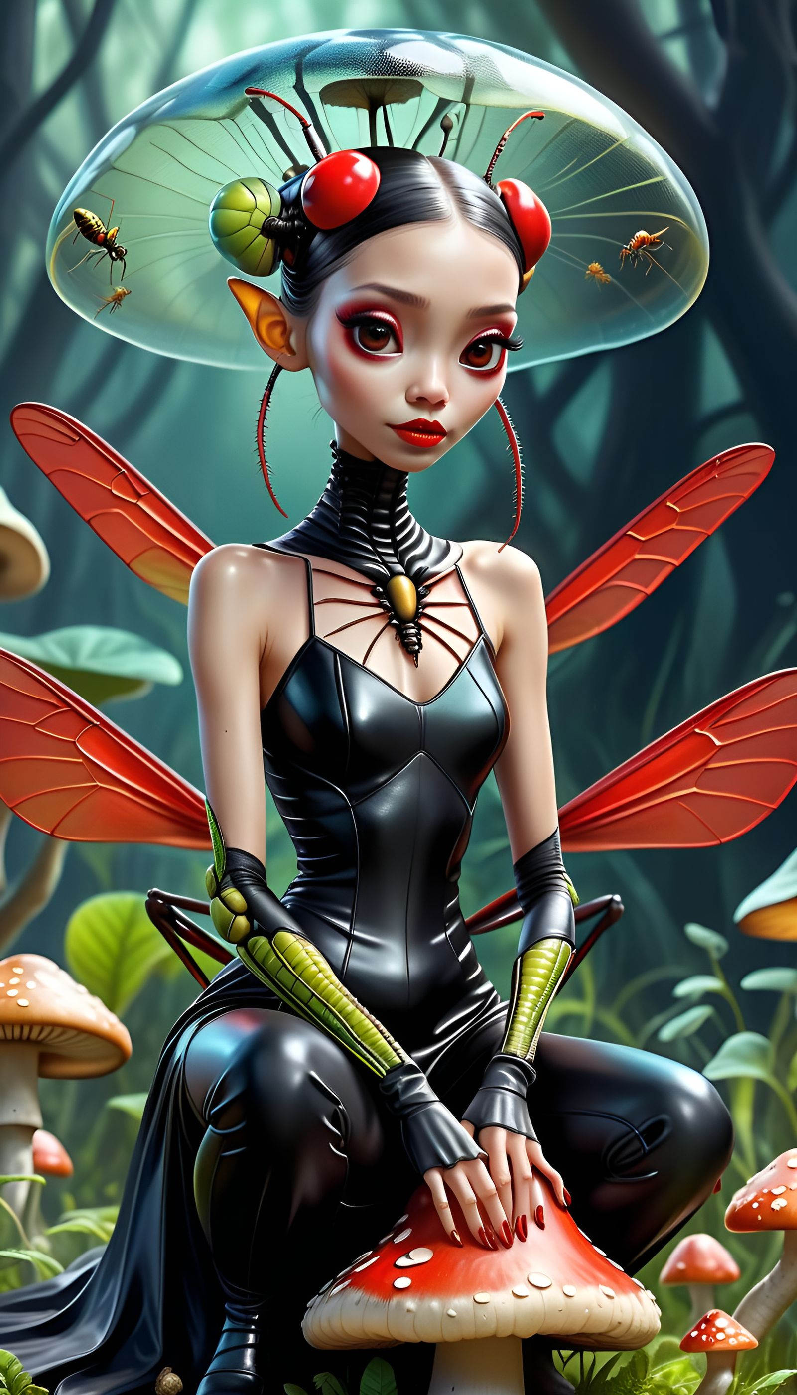 Lady Bug in Her Garden