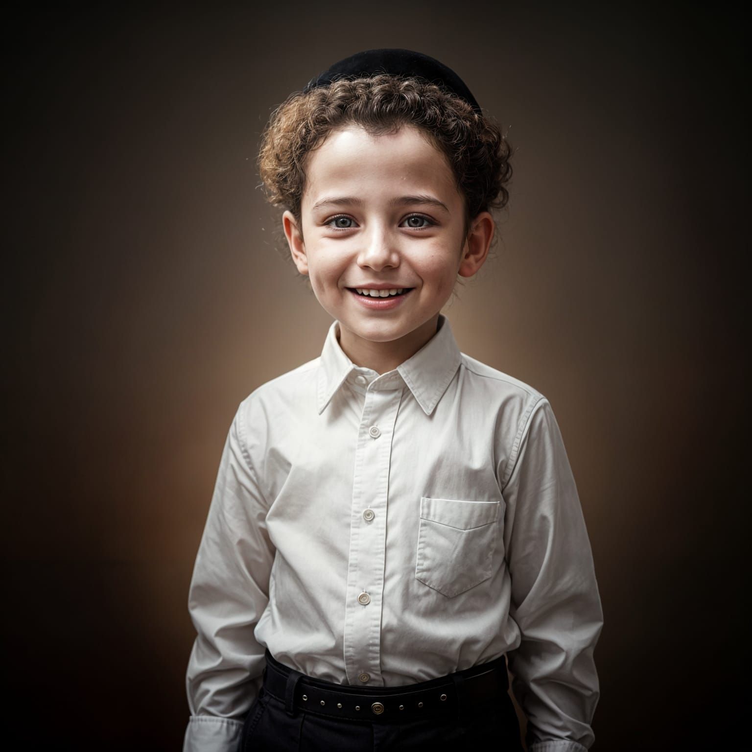 Young Ultra-Orthodox Boy in Traditional Attire