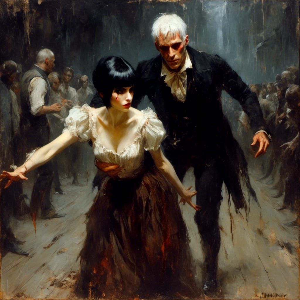 Macabre Dance: Vampire Girl in Haunted Castle