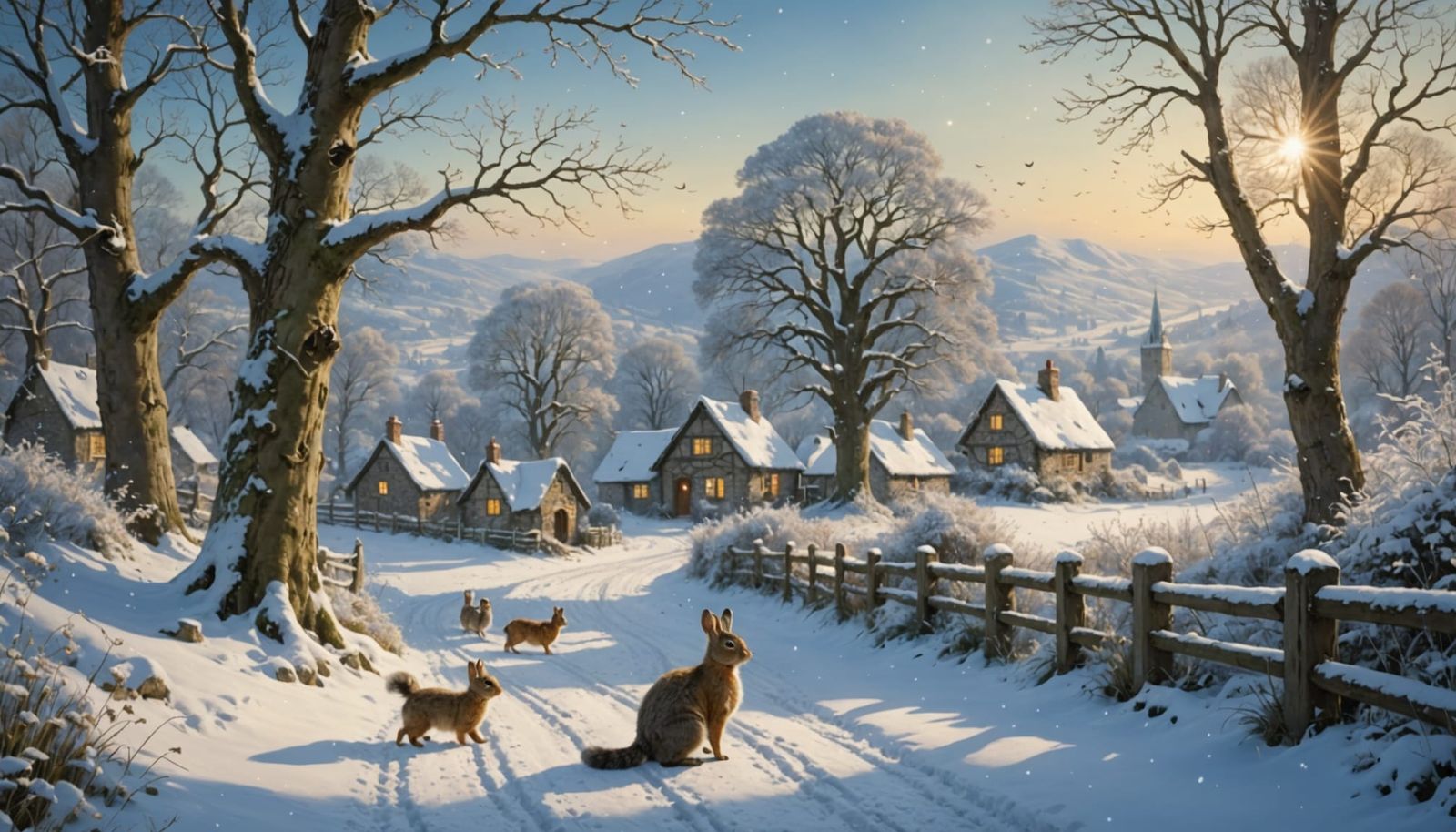 Magical Winter Wonderland with Cute Animals