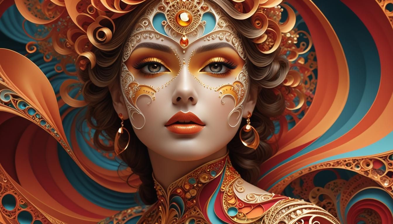 Golden Sunset River Scene in Zentangle Style