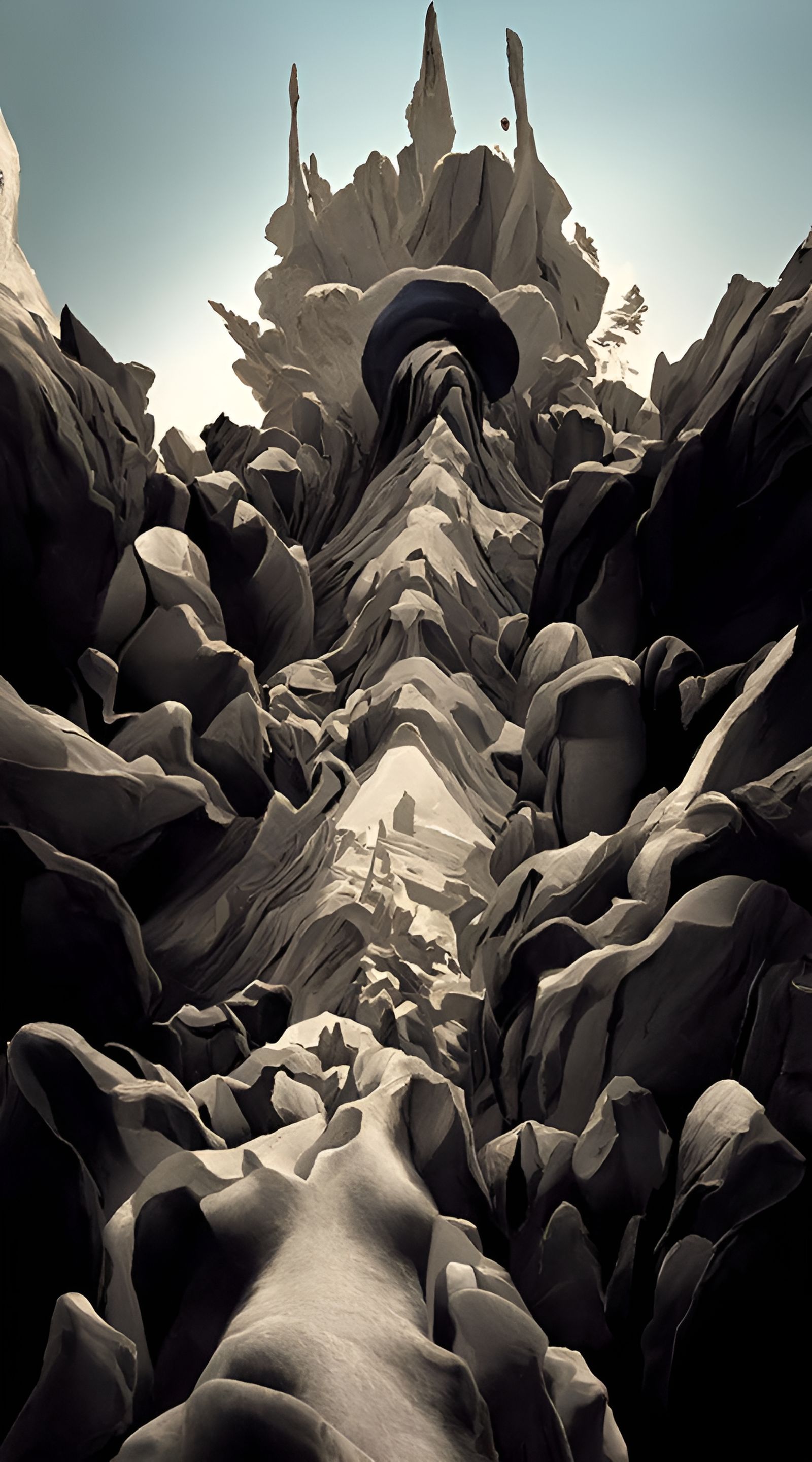 Sedona Arizona Geometric Landscape in Digital Painting Style