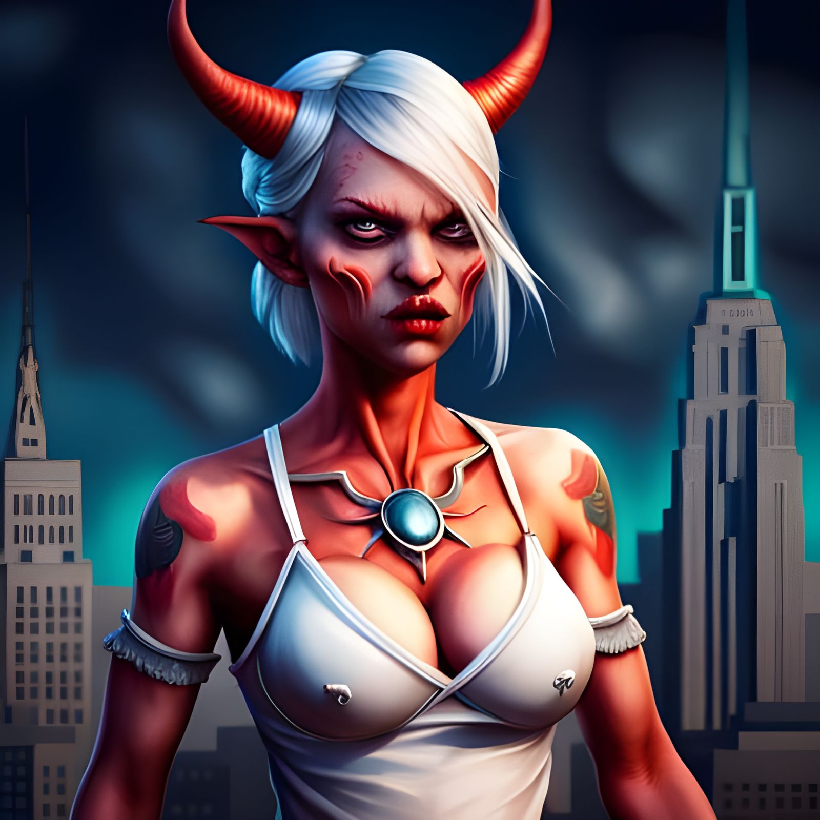 Repulsive Demon in New York, Pop Surrealism Style