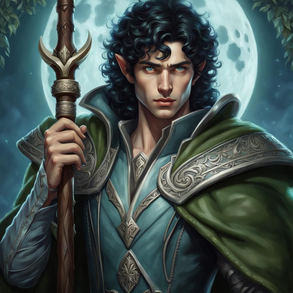 Hyperrealistic Portrait of a Young Moon Elf