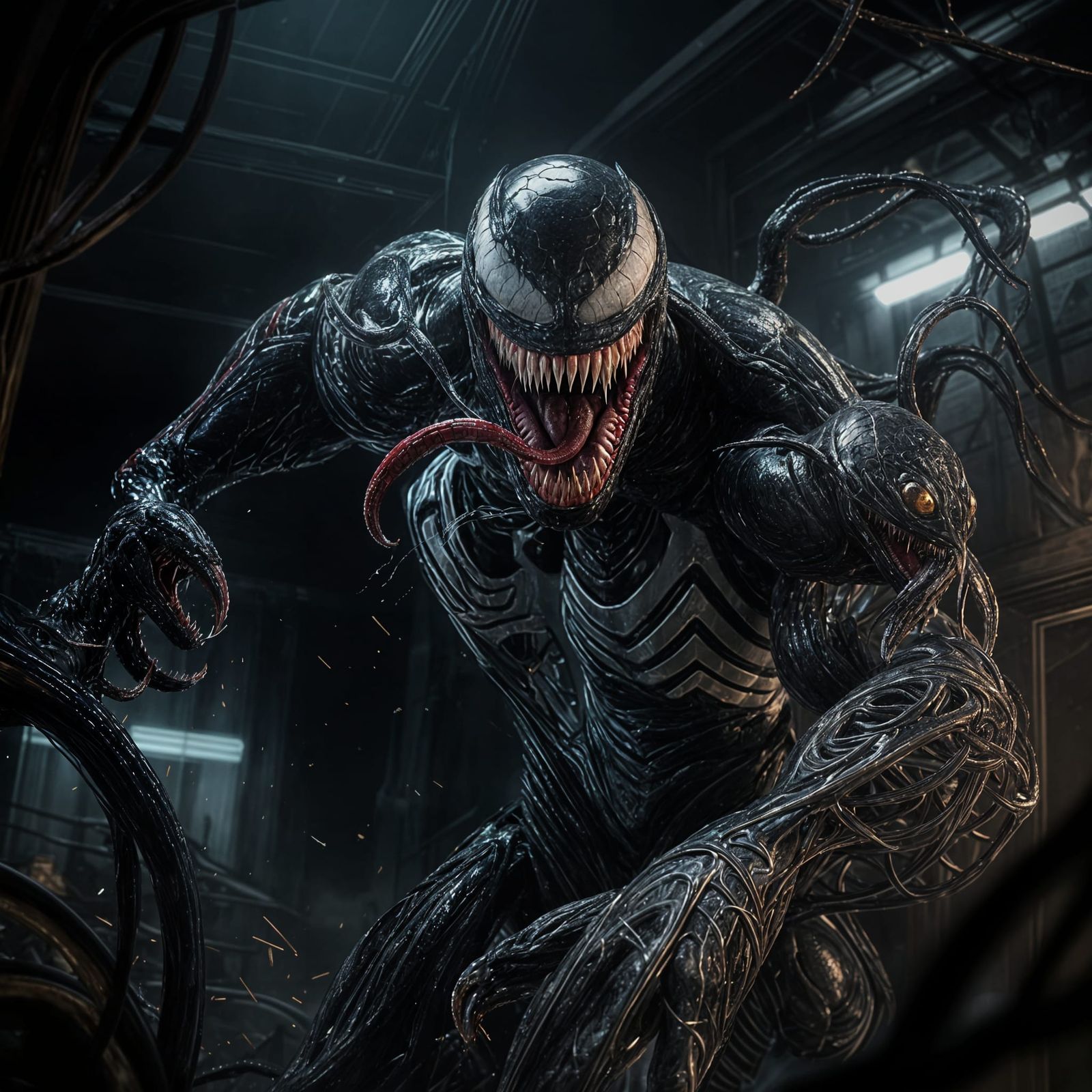 Ultra Realistic Venom: A Dark Marvel AI Masterpiece