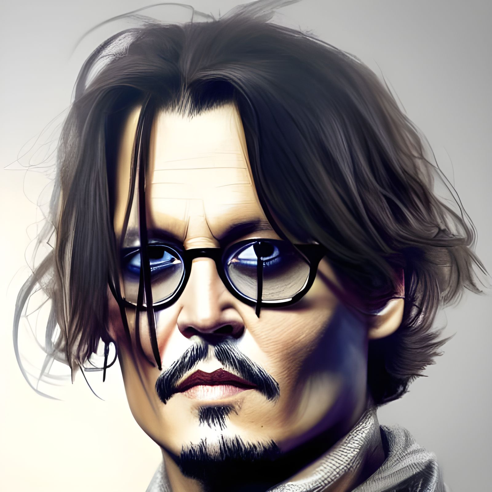 Johnny Depp Portrait in Hyperdetailed Digital Art Style