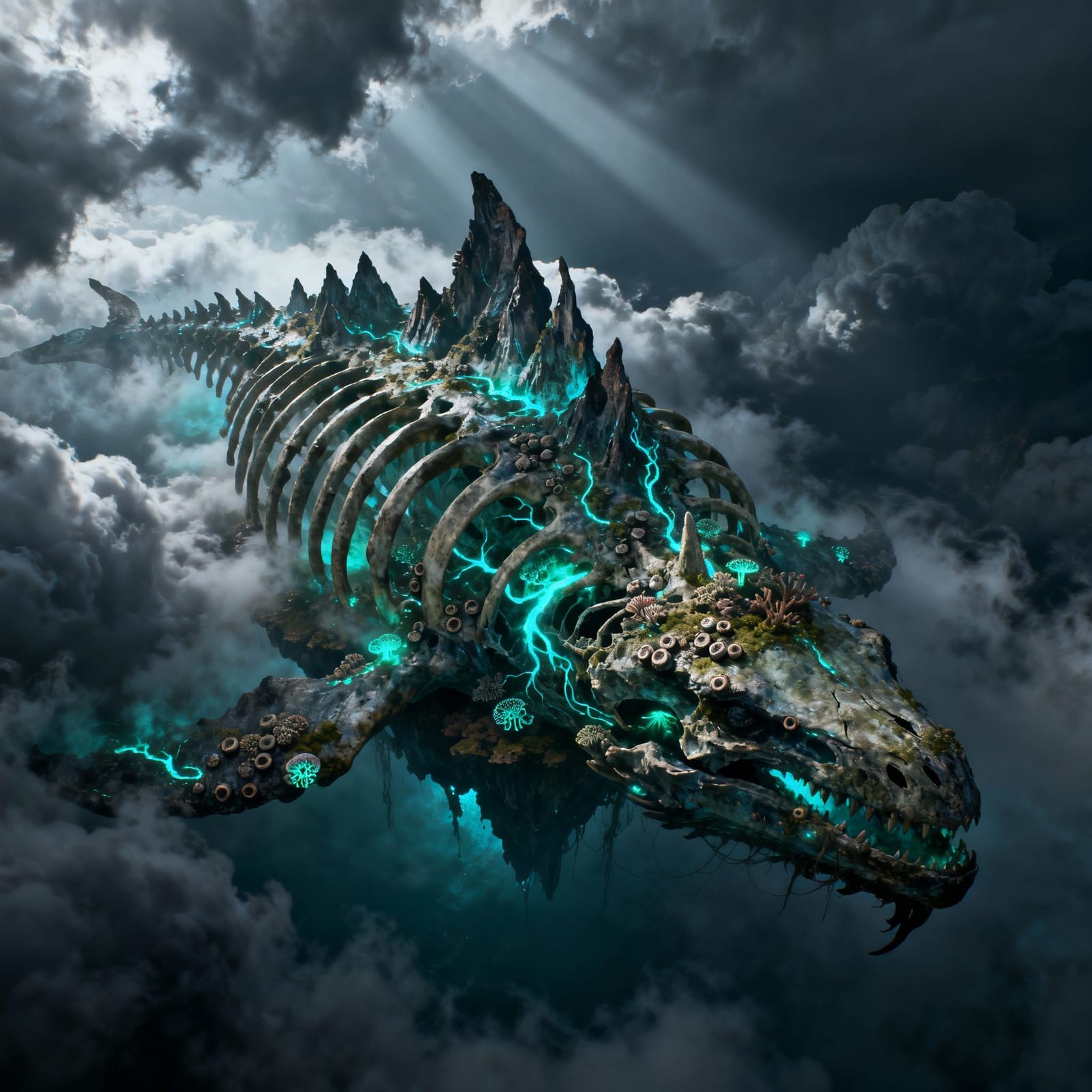 Floating Island Leviathan Carcass in TTRPG Style