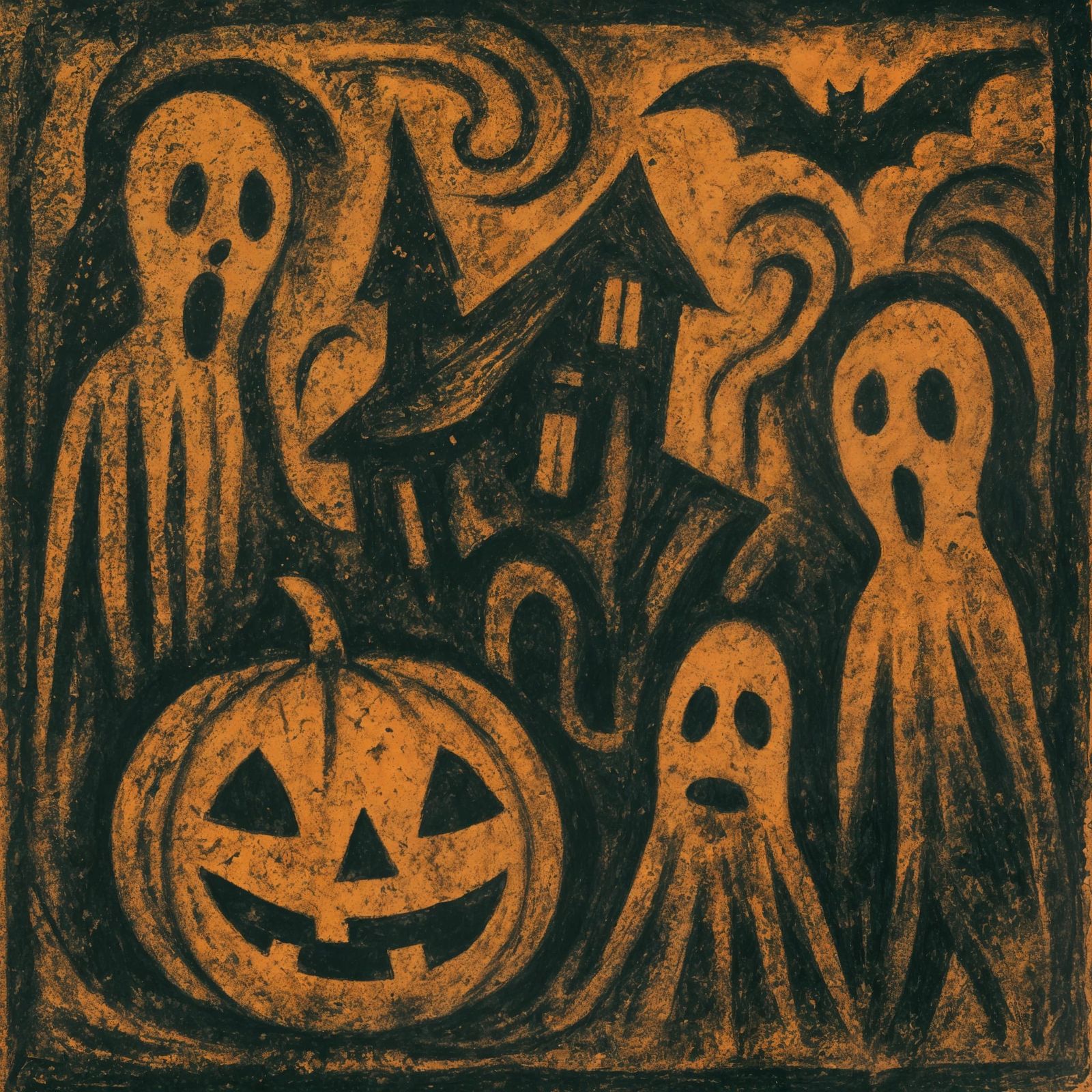 Dystopian Vintage Halloween Abstract Art