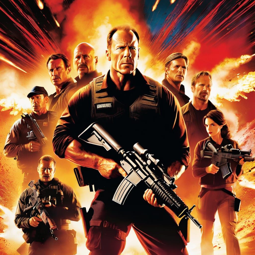 Gritty Action Heroes Surround Damsel in Distress in a High-o...