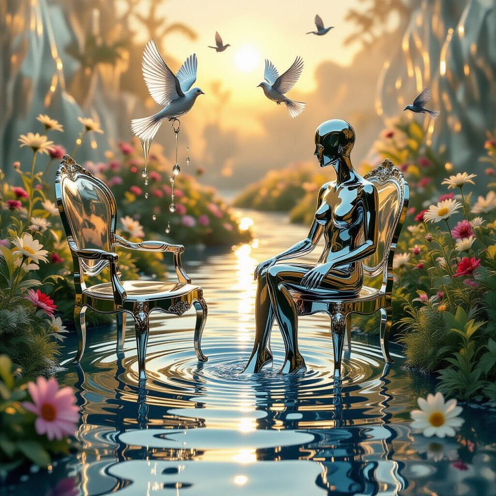 A mesmerizing surreal artwork showing everyday objects and l...