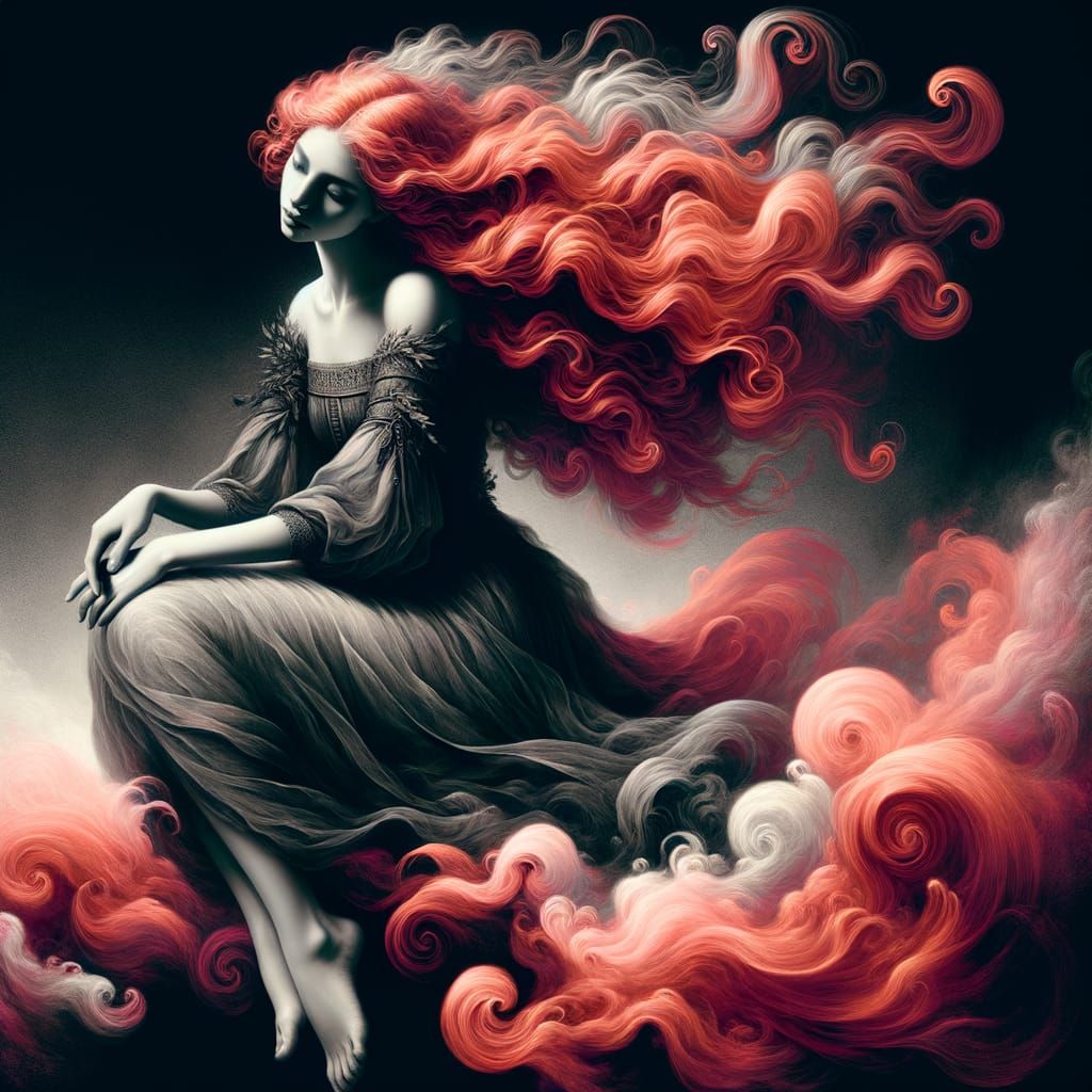 Ethereal Norse Goddess in Romanticism Style