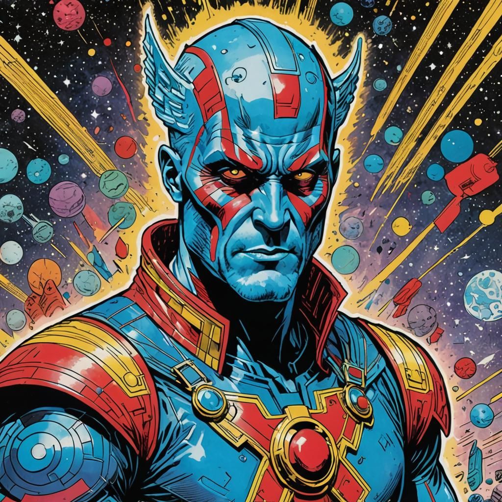 Yondu in Retrofuturistic Comic Art Style