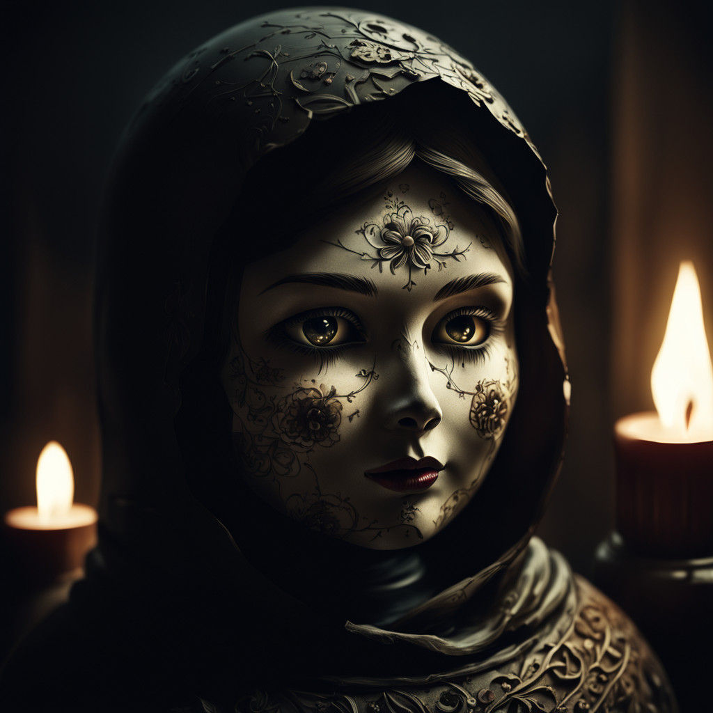 Sinister Russian Nesting Doll Portraits in Dark Fantasy Styl...