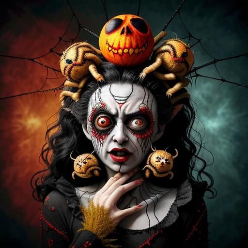 Pagan's Spiderweb Eyes: A Surrealist Vision of Torment