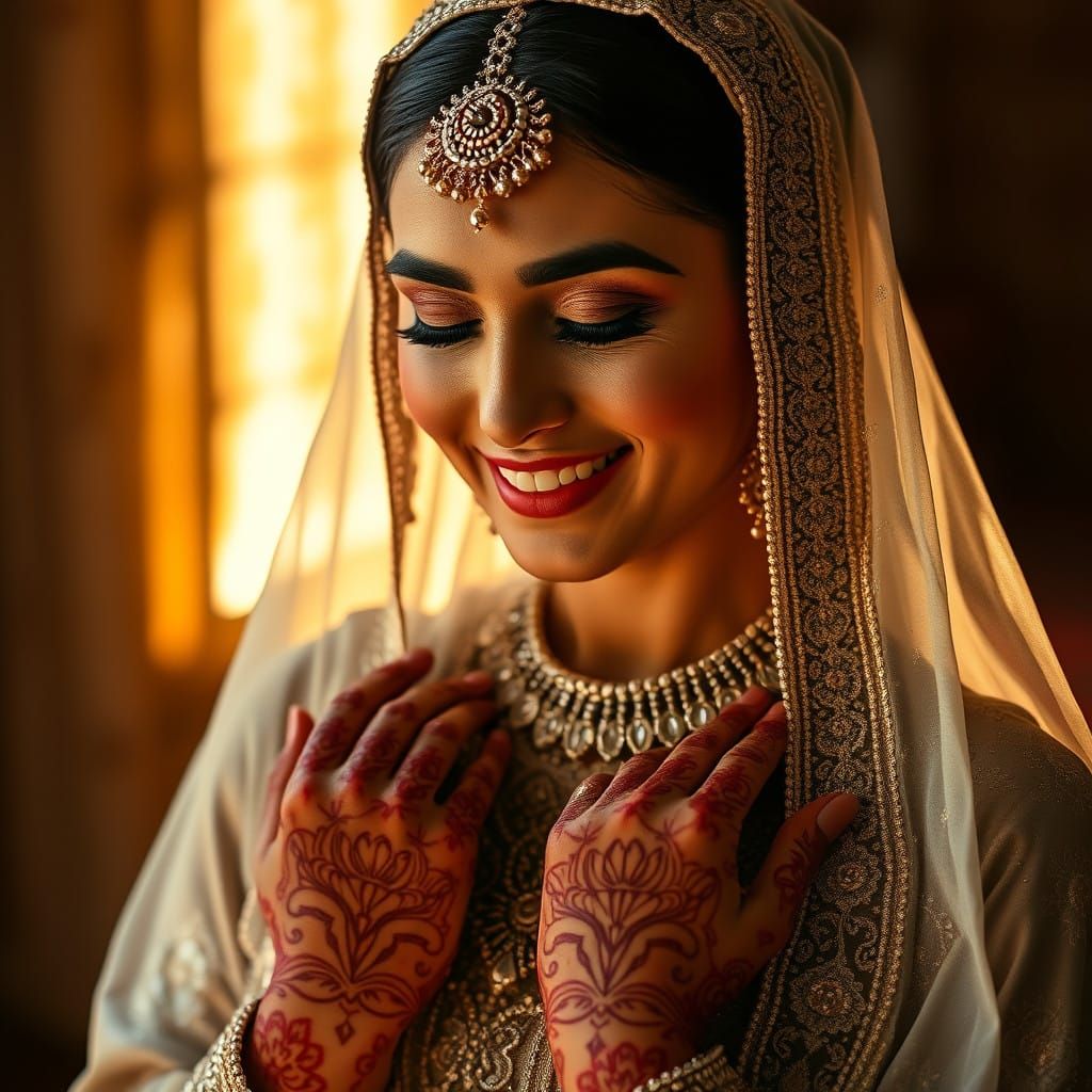 Moroccan Bride in Warm Golden Light