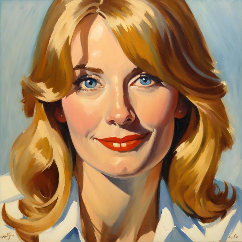 Impressionistic Portrait of a Smiling Woman in Oil