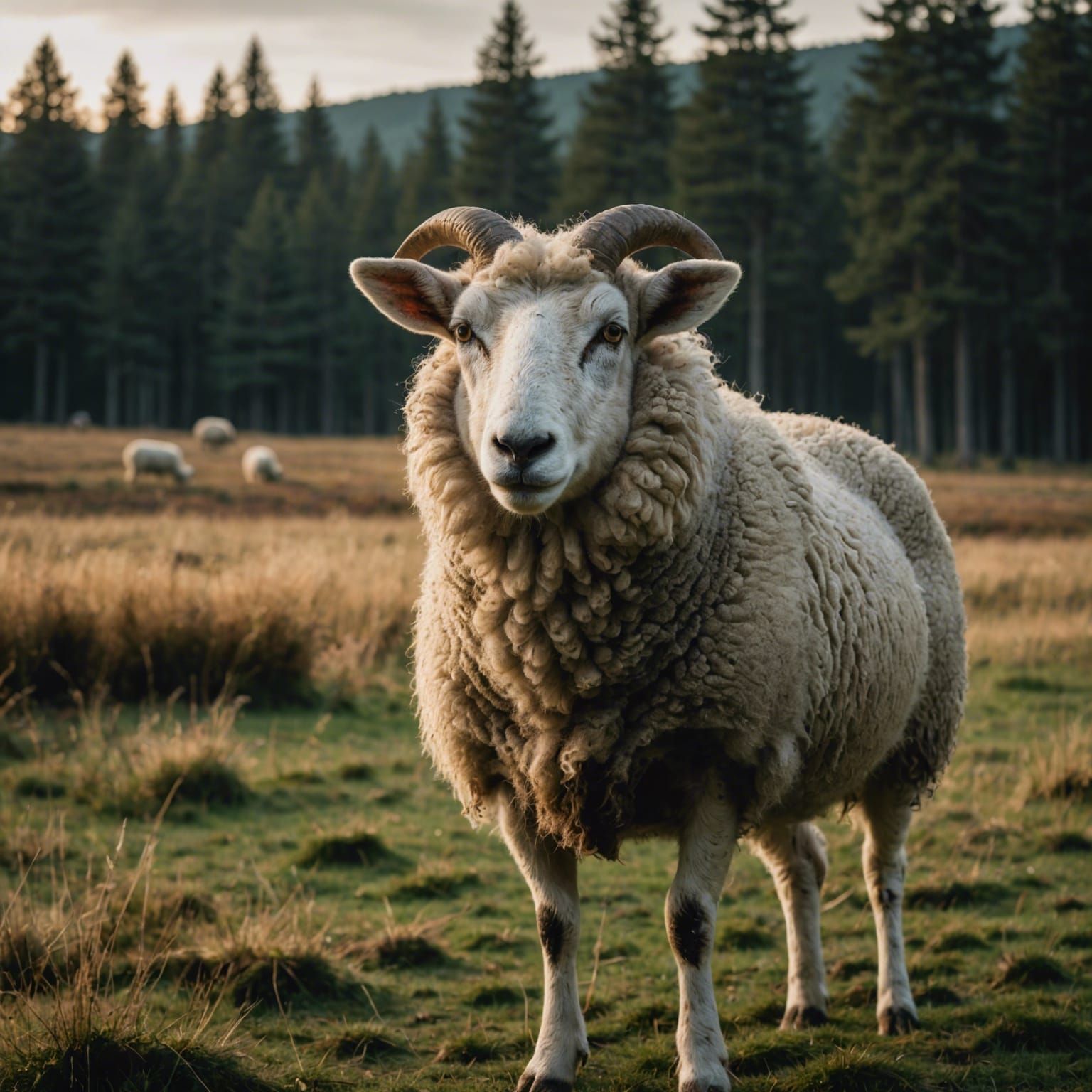 Sheep Portrait Wearing a Wolf Pelt