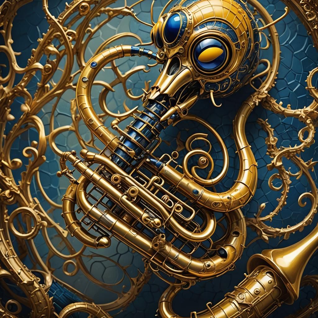 Yellowjacket Euphonium Player in Fantasy Concept Art