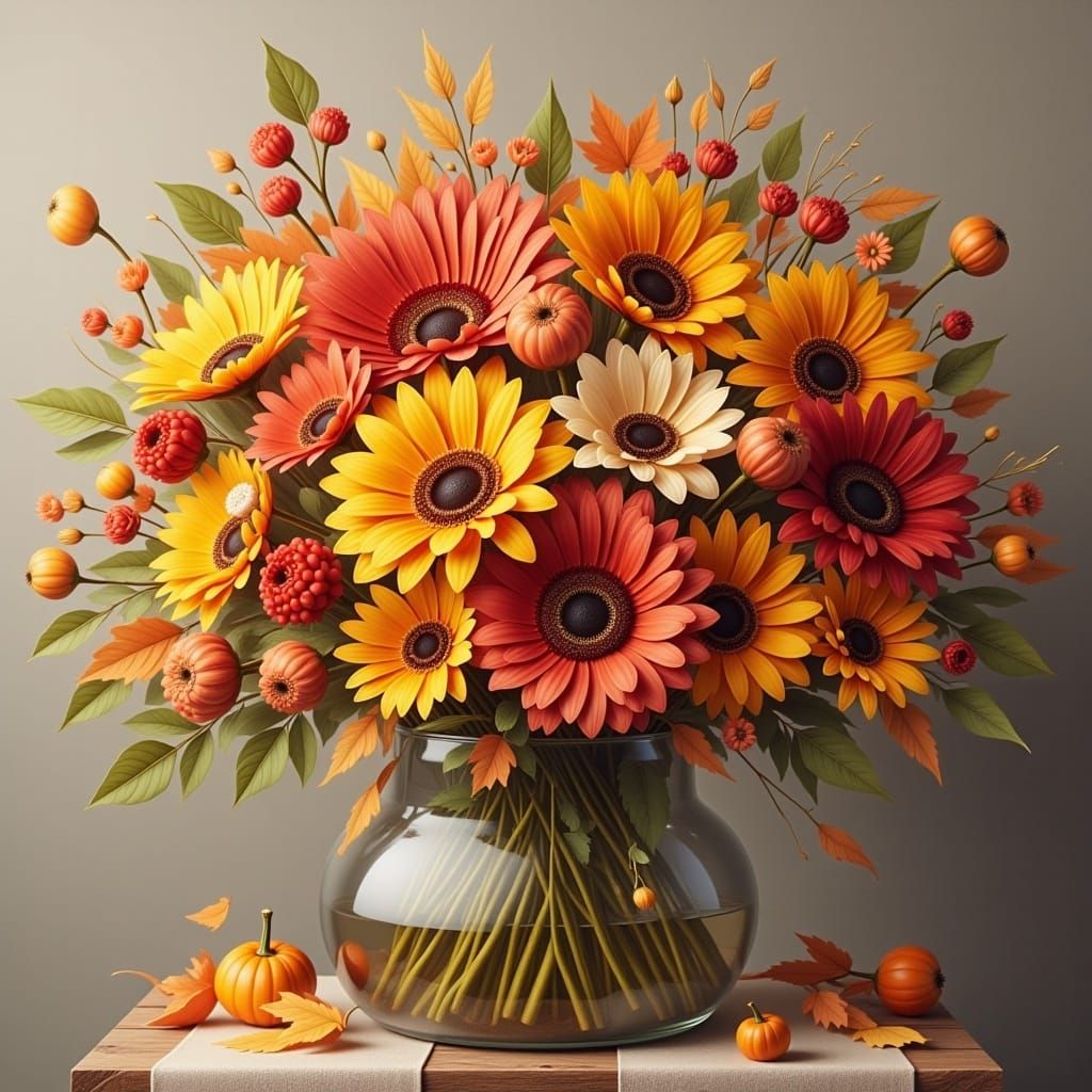 Charming Autumn Bouquet with Cute Aesthetic