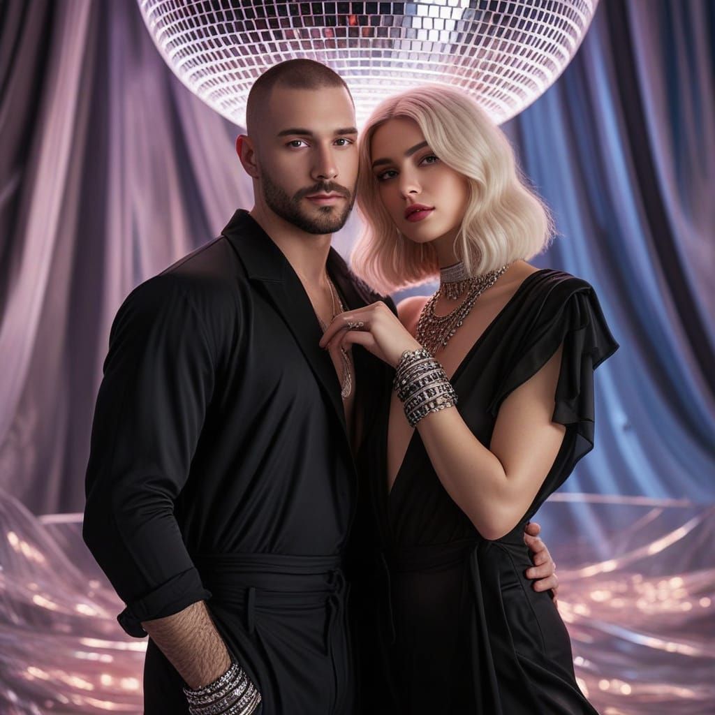 Romantic Disco Ball Moment in Ethereal Luxury