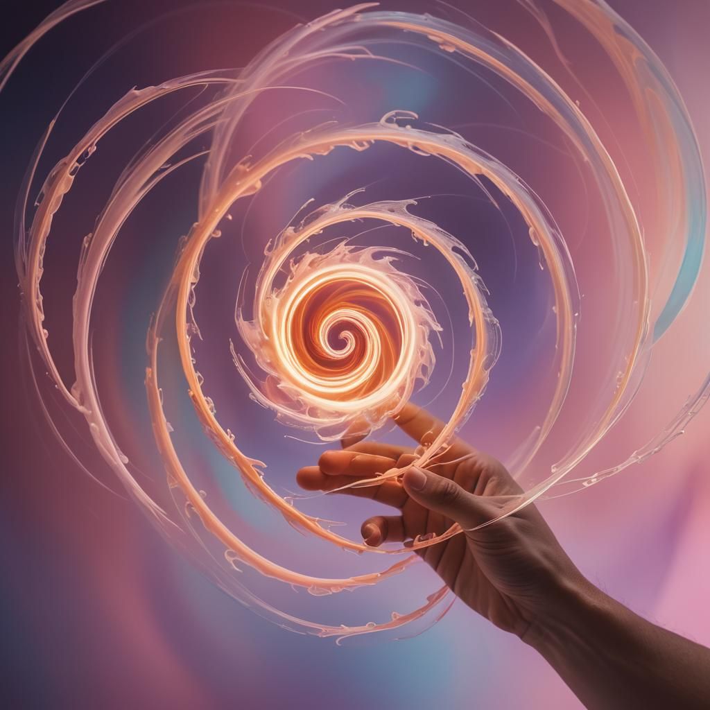 Surreal Vortex Held in Hand: A Rothko-esque Vision