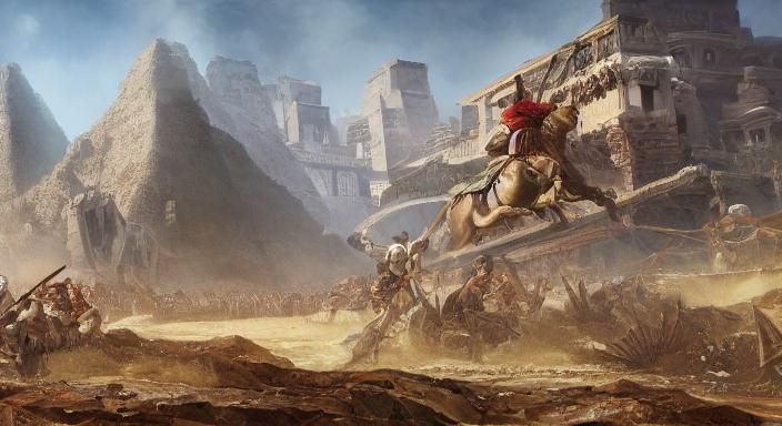 Epic Ancient Battle Scene: Fantasy Concept Art