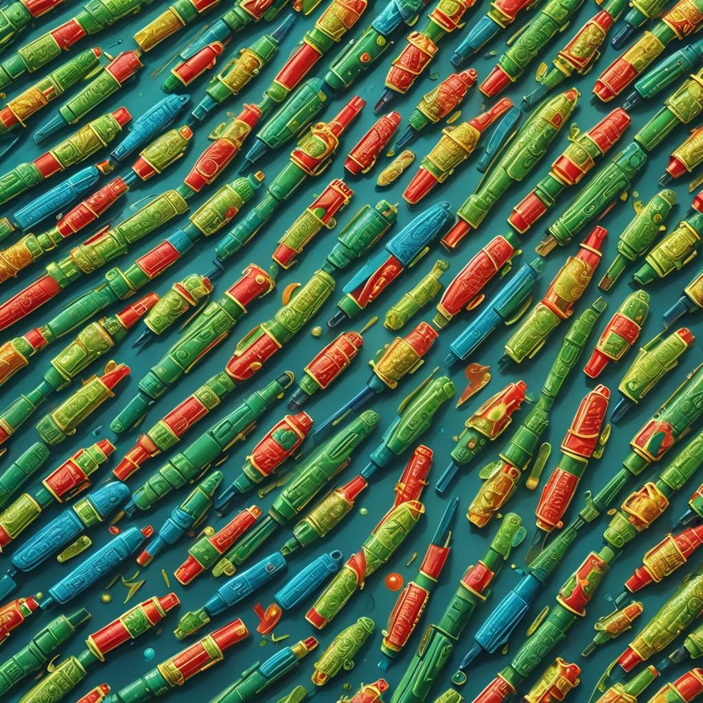 Surreal Kebab Fish with Chromatic Car Spoiler