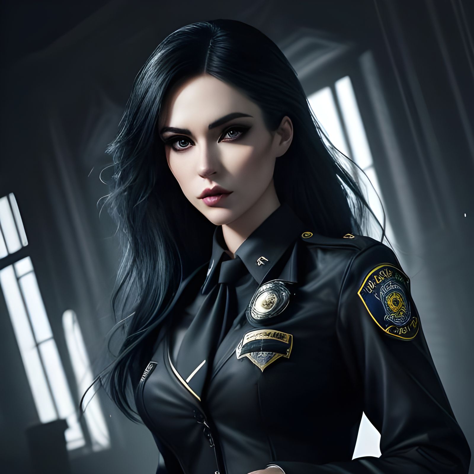 Hyperrealistic Emo Investigator at Crime Scene