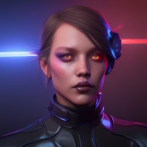 Biological computer or a  aetherpunk girl?