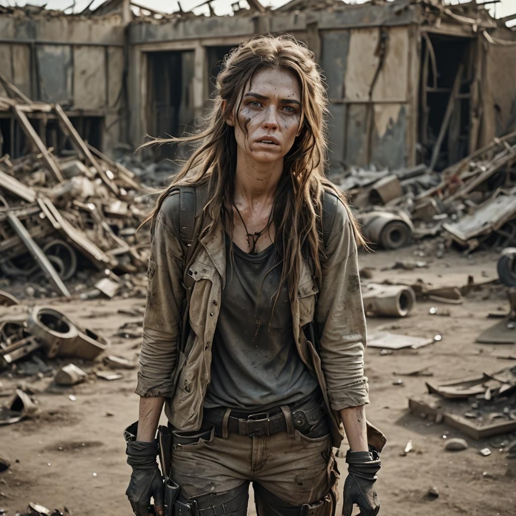 Wasteland Survivor Portrait in Golden Hour Light