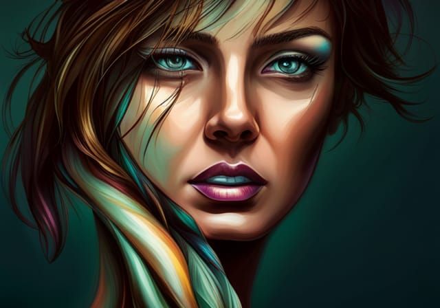 Ultra Realistic Portrait of a Beautiful Woman in Acrylic