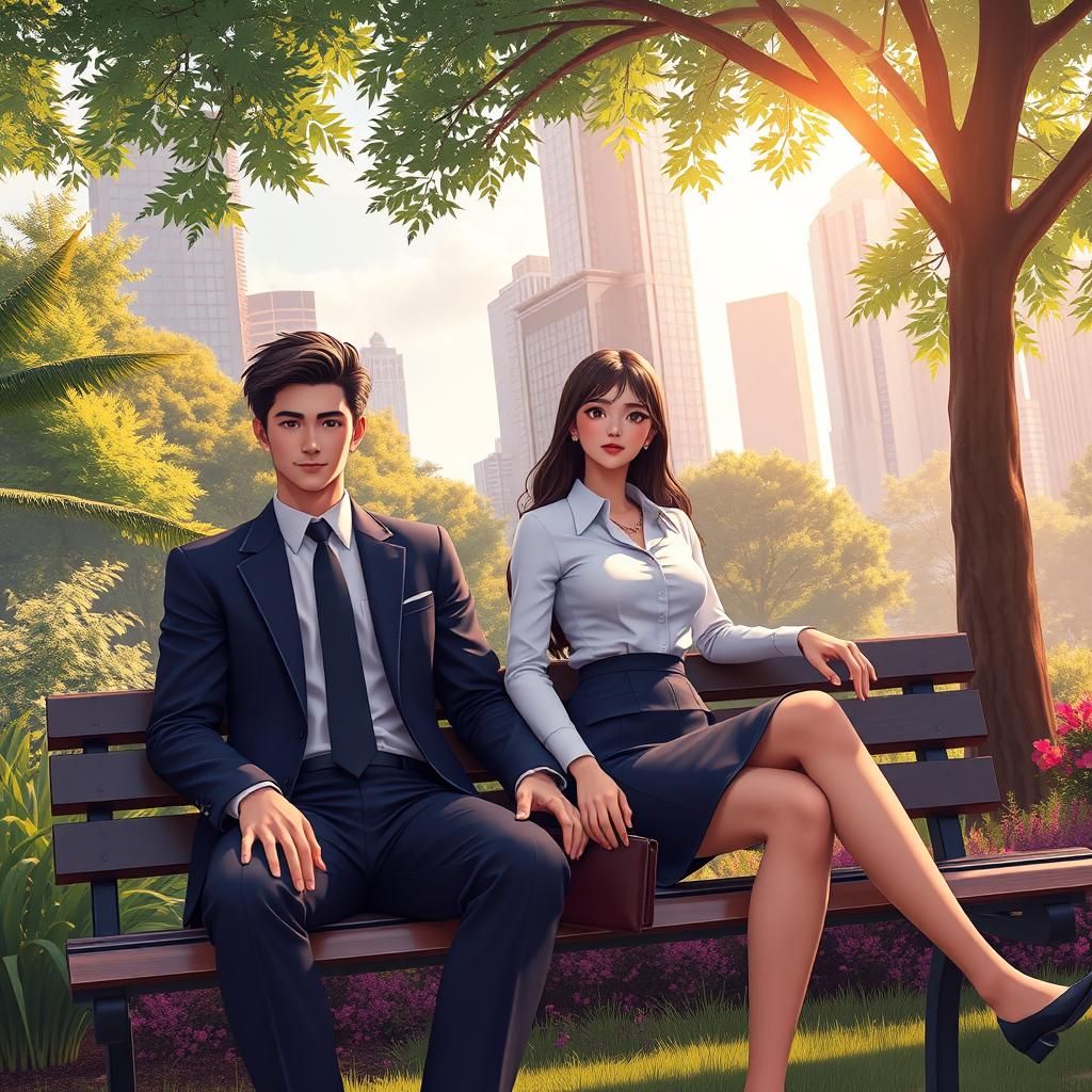 1980s Lawyer Couple in Anime Style