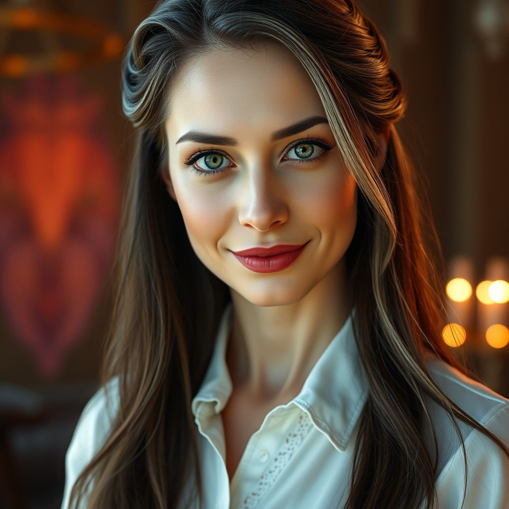 Elegant Woman in Detailed Matte Painting Style