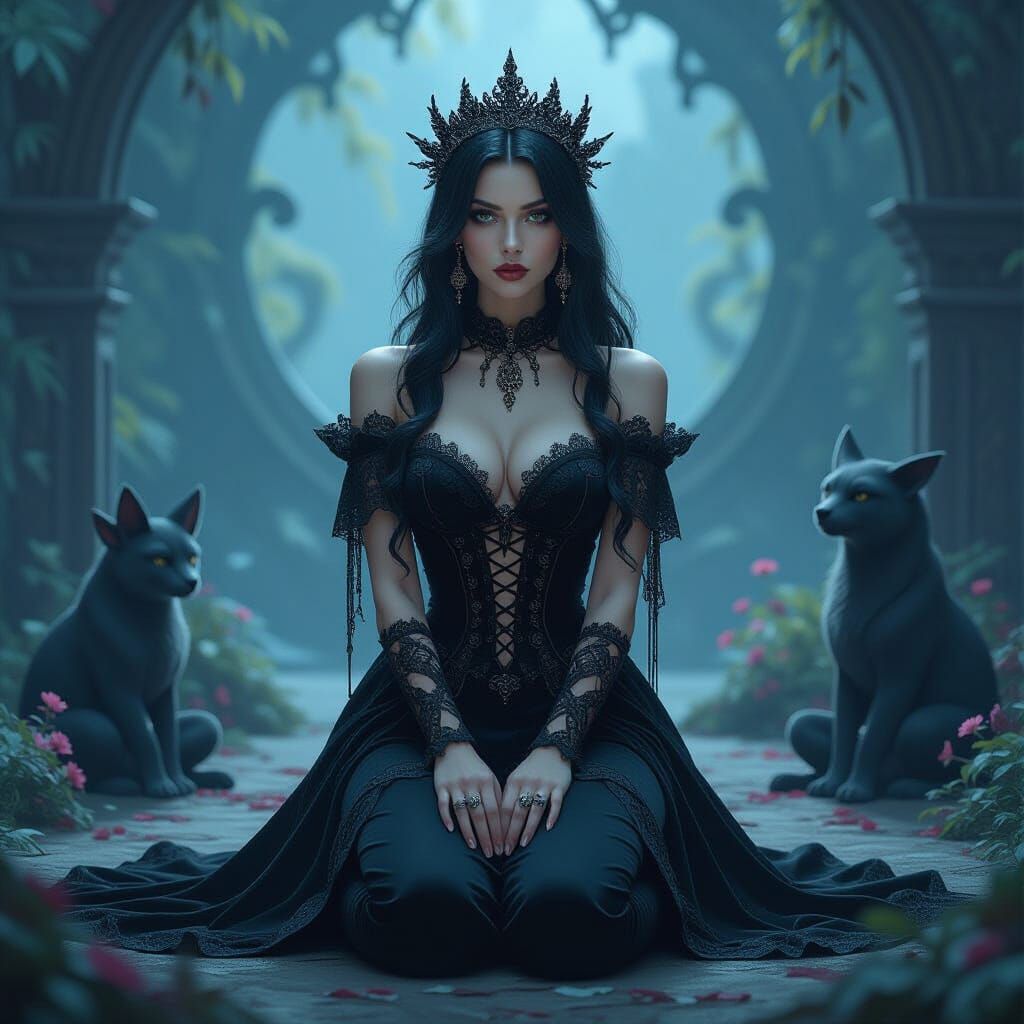 Gothic Princess in Mystical Realm: Fantasy Concept Art