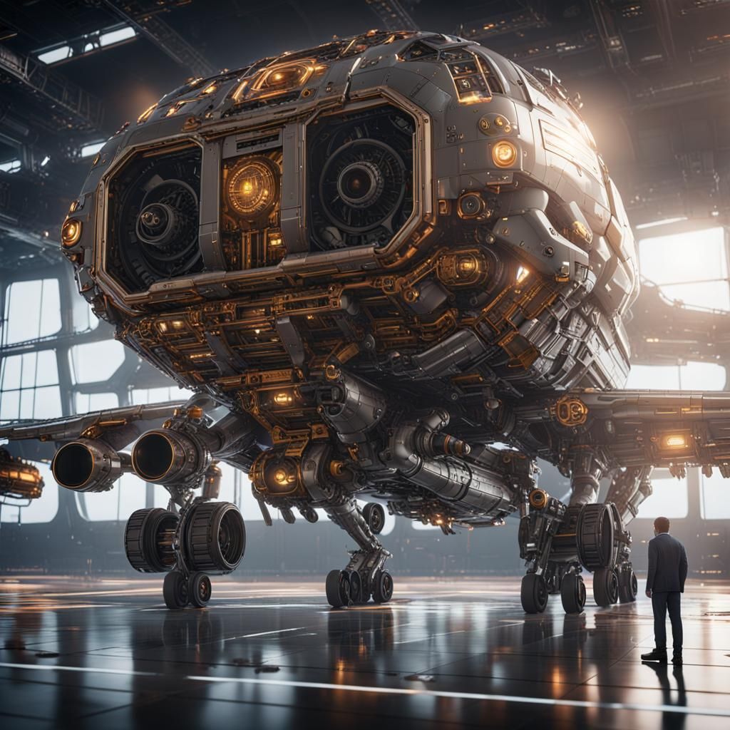 Futuristic Jumbo Jet Fit for a King: Sci-Fi Art