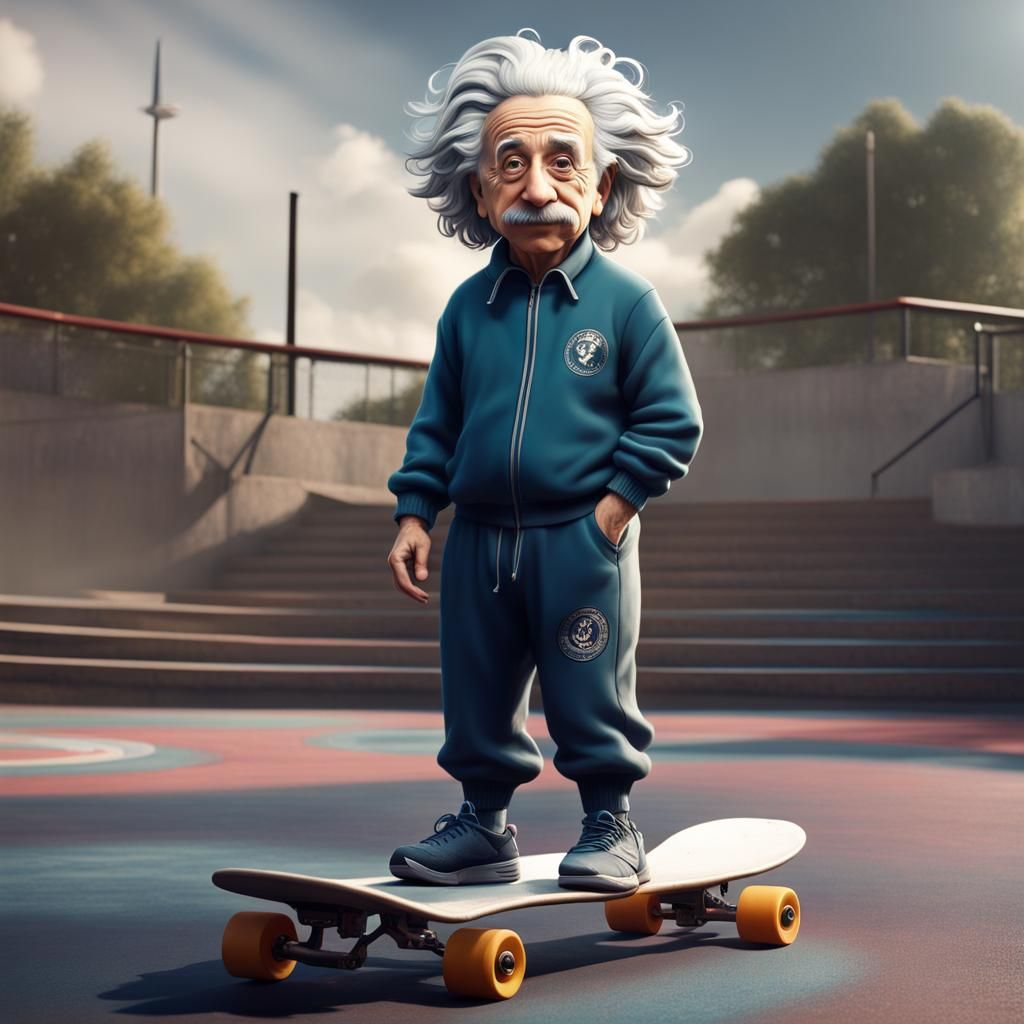 Einstein Shreds: Skatepark Physics in Detailed Matte Paintin...