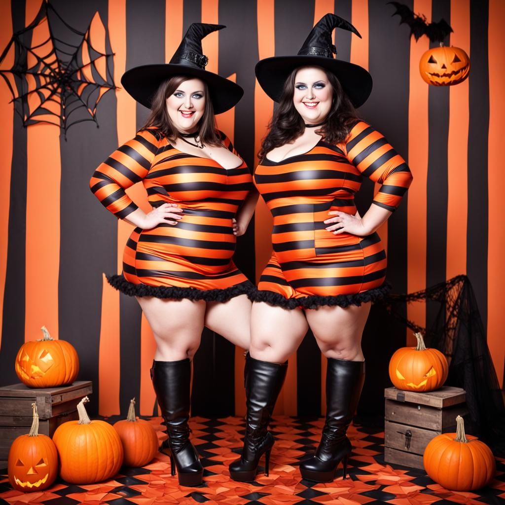 Chubby Witches Celebrate Halloween in Style